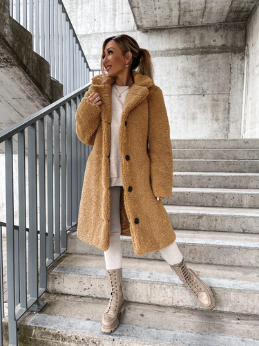 Drune | Damen Winter Teddy Mantel Lang