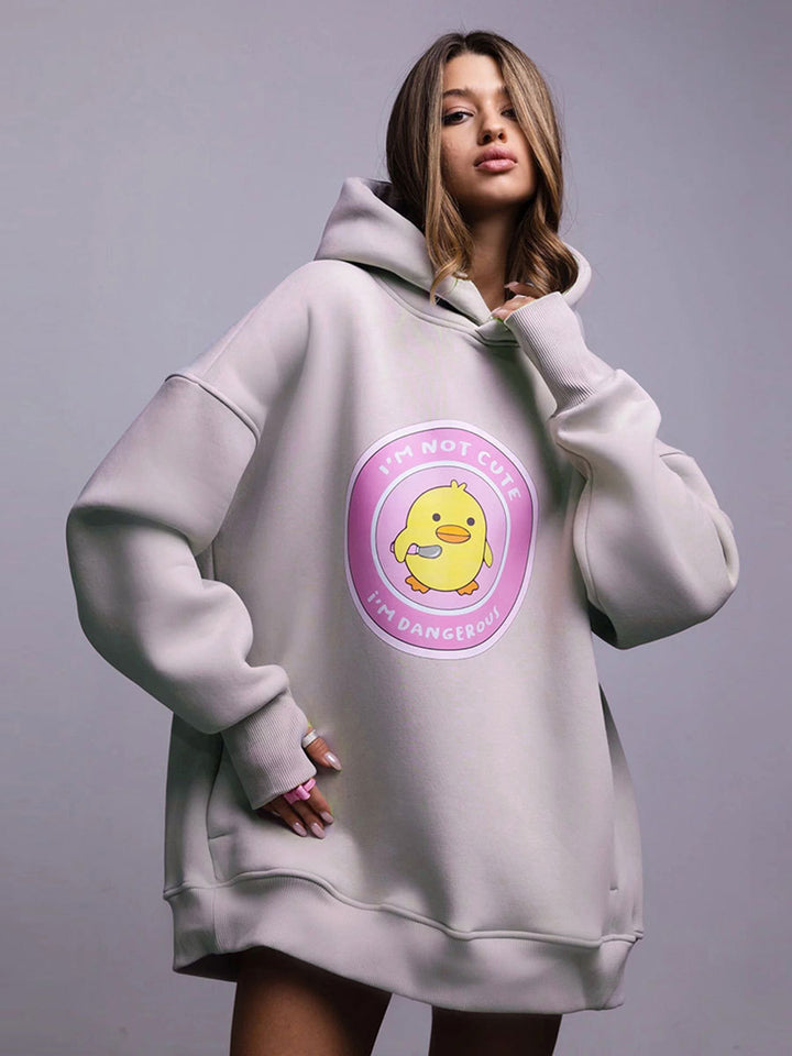 Damen Oversized Hoodie mit kreativem Grafikdesign Drune