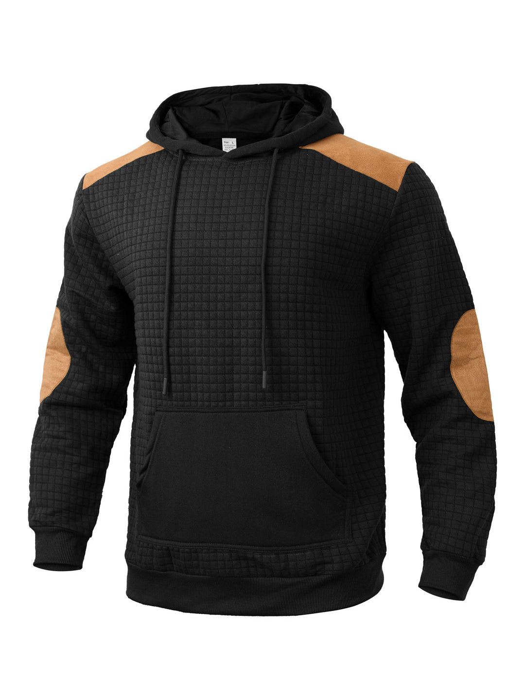 Herren modischer Kapuzenpullover mit strukturiertem Design und Kunstlederakzenten Drune