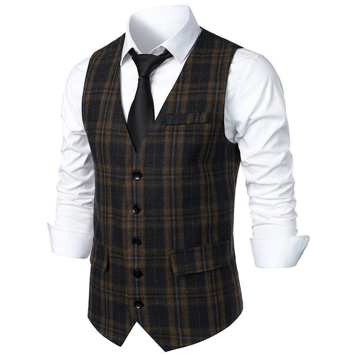 Herren klassische Karoveste mit elegante Schnitt und praktischen Taschen Drune
