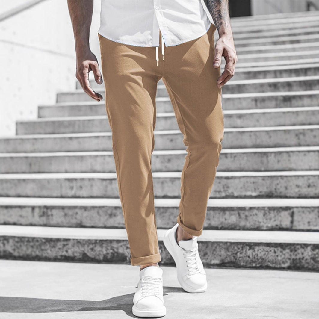 Herren Sportliche Chino-Hose mit flexiblem Bund und modernen Details Drune