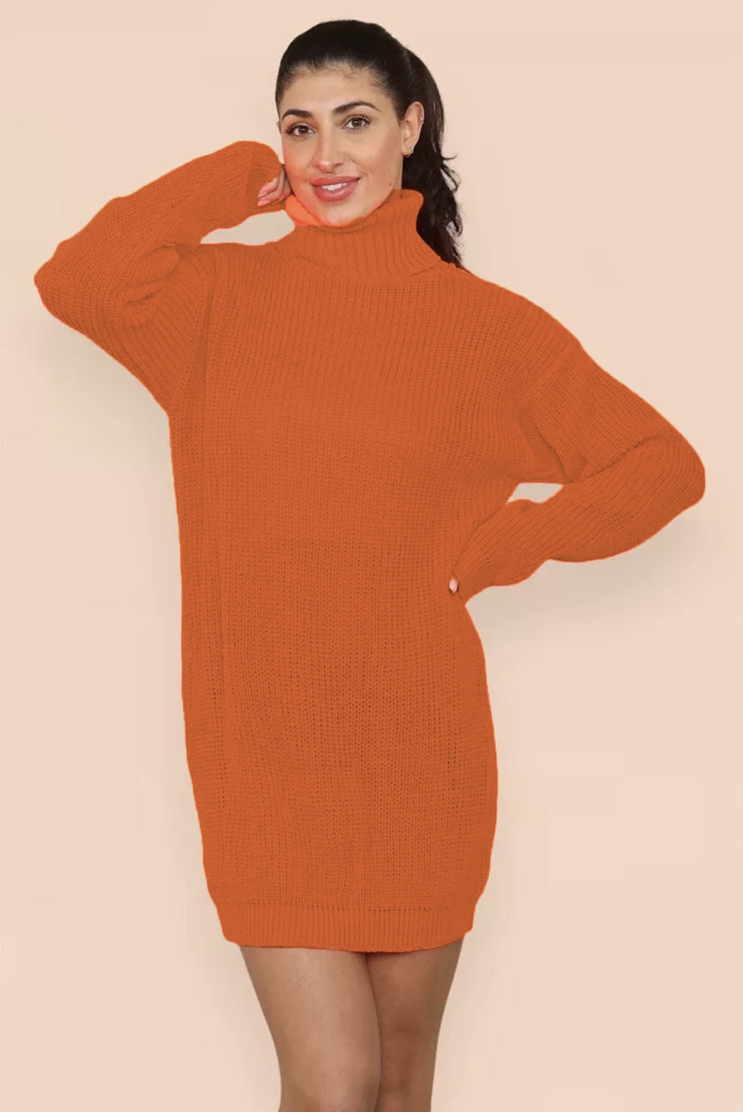 Damen Strickkleid mit kuscheligem Rollkragen und lässigem Schnitt Drune