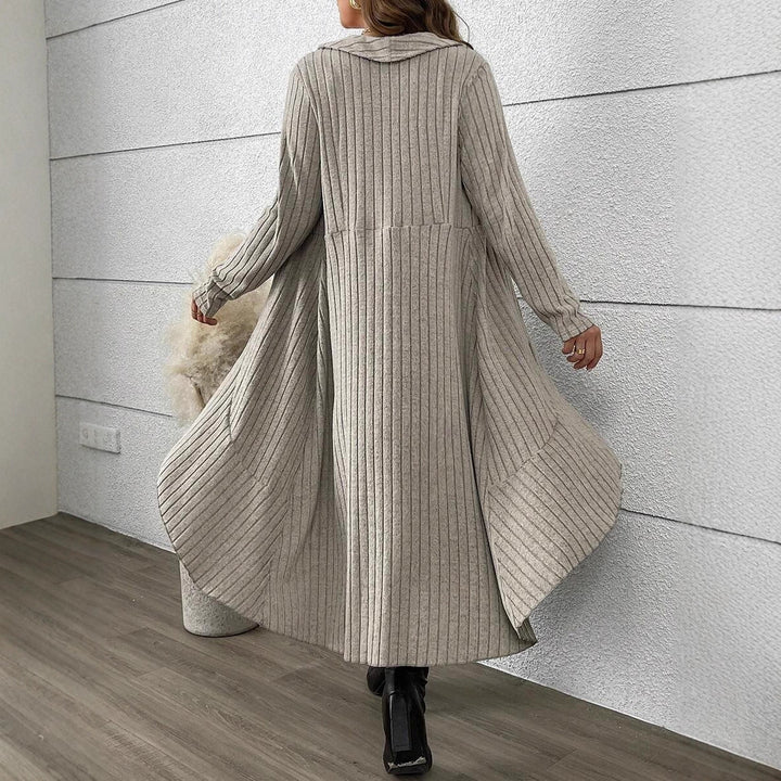 Damen Strickjacke mit asymmetrischem Schnitt und dekorativem Gürtel Drune