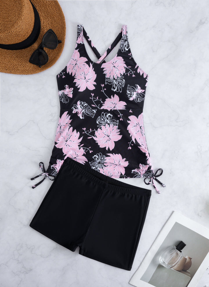 Damen Tankini-Set mit modischem Blumendesign und bequemen Shorts Drune
