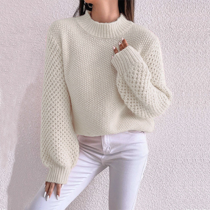 Damen kuscheliger Oversized Pullover mit strukturiertem Muster und Rollkragen Drune