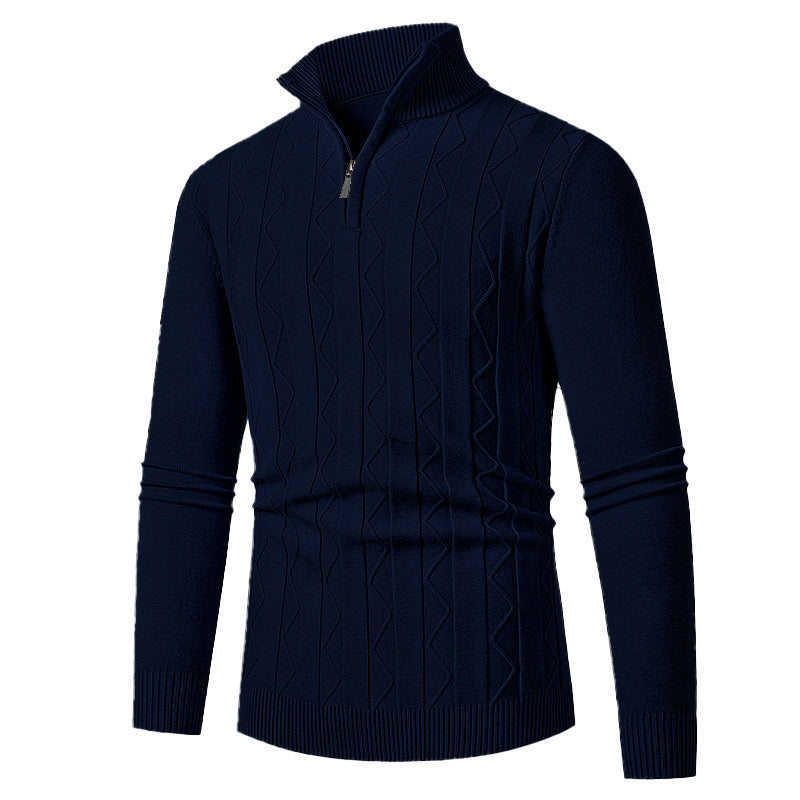 Herren eleganter Rollkragenpullover mit Strukturdesign Drune