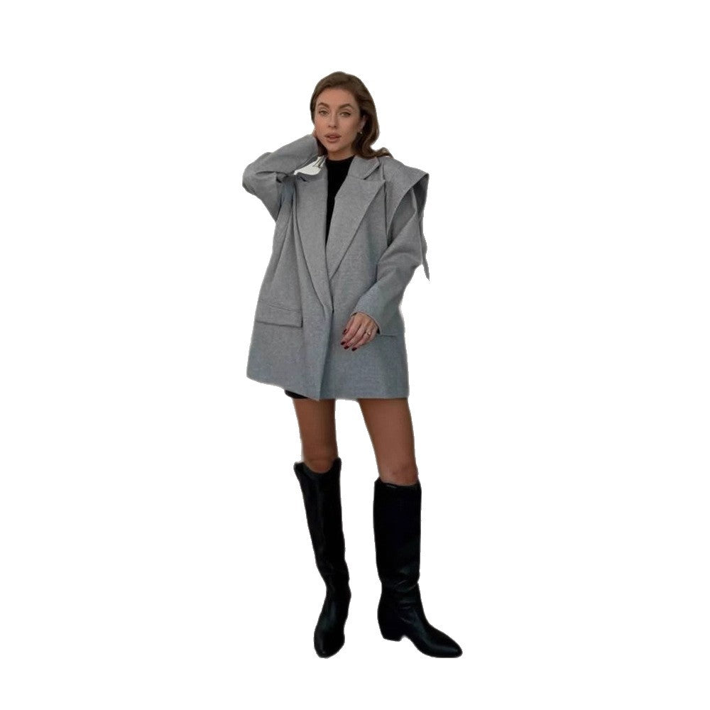 Damen elegante oversized Blazerjacke Drune