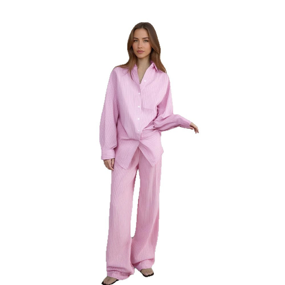 Damen gemütliches Lounge-Set mit gestreiftem Design Drune