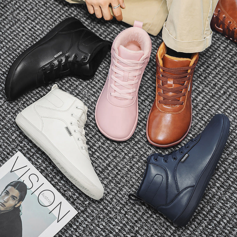 Herren nan knöchelhoher Freizeit-Sneaker mit warmem Plüschfutter, gepolsterter Innensohle und rutschfester Gummilaufsohle Drune