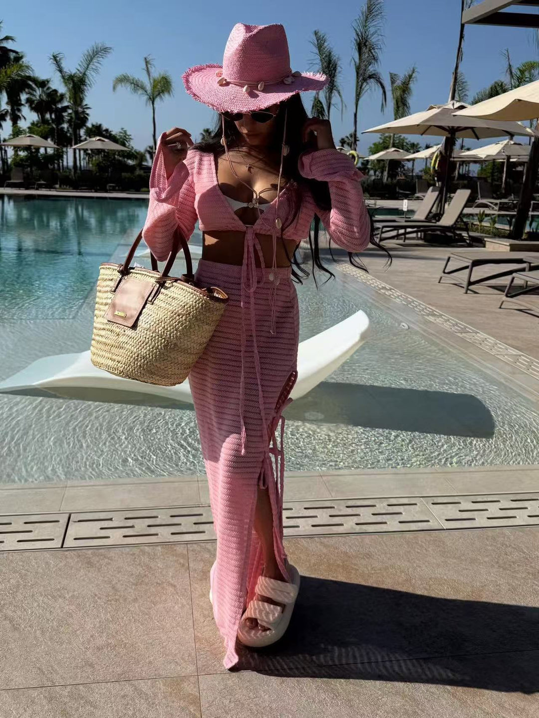 Damen bezauberndes strandtaugliches Outfit mit Cropped Top und Maxiröcke Drune