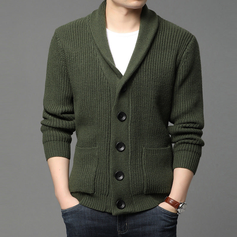 Herren Strickjacke mit Schalkragen und praktischen Taschen Drune