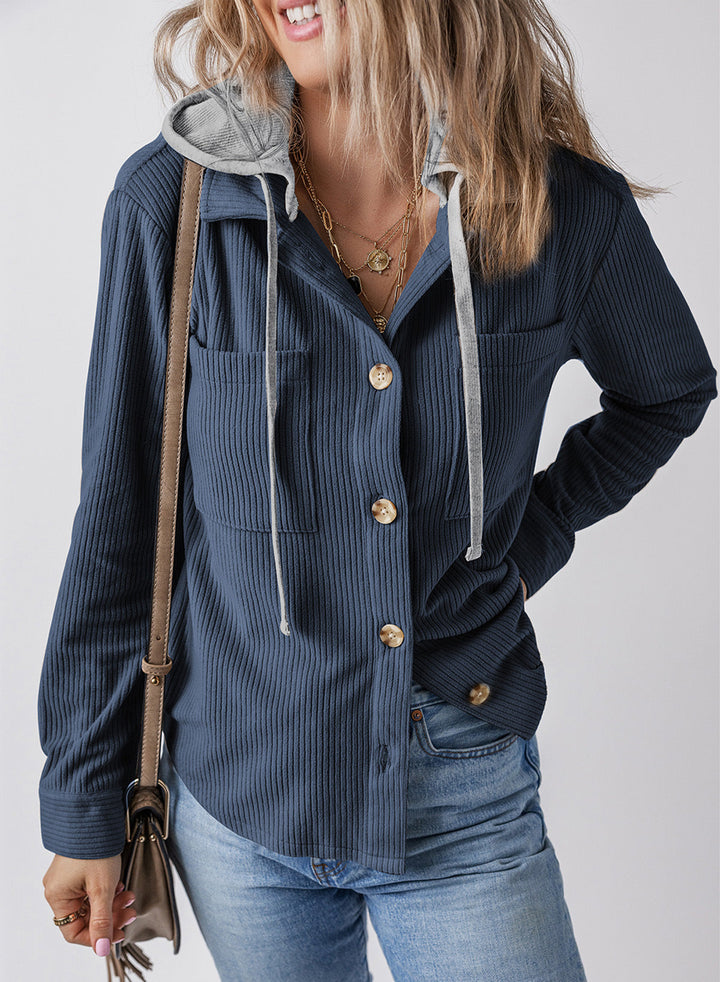 Drune | Revers Knopf Kapuzenjacke