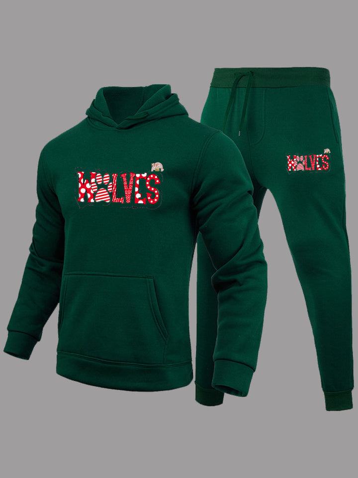 Herren Kapuzenpullover und Jogginghose Set mit auffälligem Grafikdruck Drune