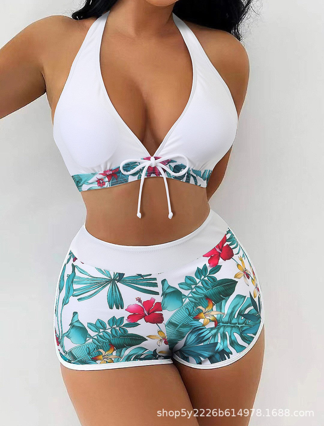 Damen Bikini-Set mit verspieltem Pflanzenmuster Drune