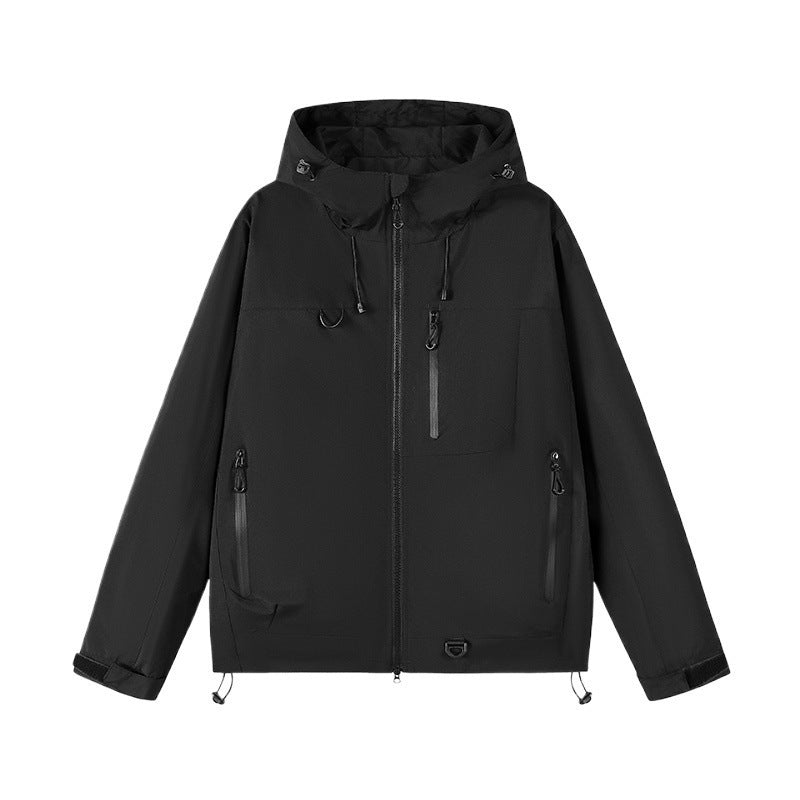 Herren technische Outdoor-Jacke mit verstellbarem Kapuzendesign und zahlreichen Reißverschlusstaschen Drune