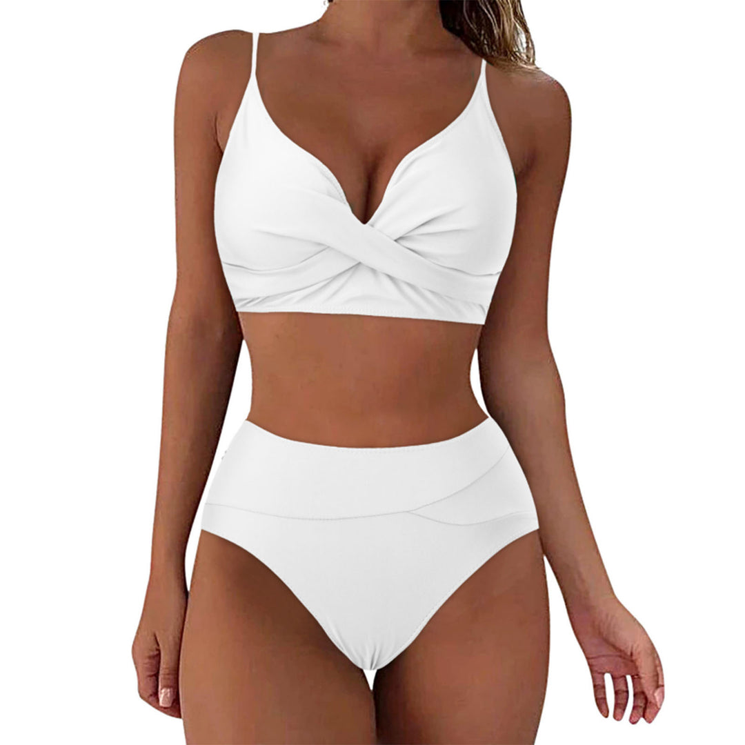 Damen Hochtailliertes Bikini-Set mit raffiniertem Twist-Oberteil Drune