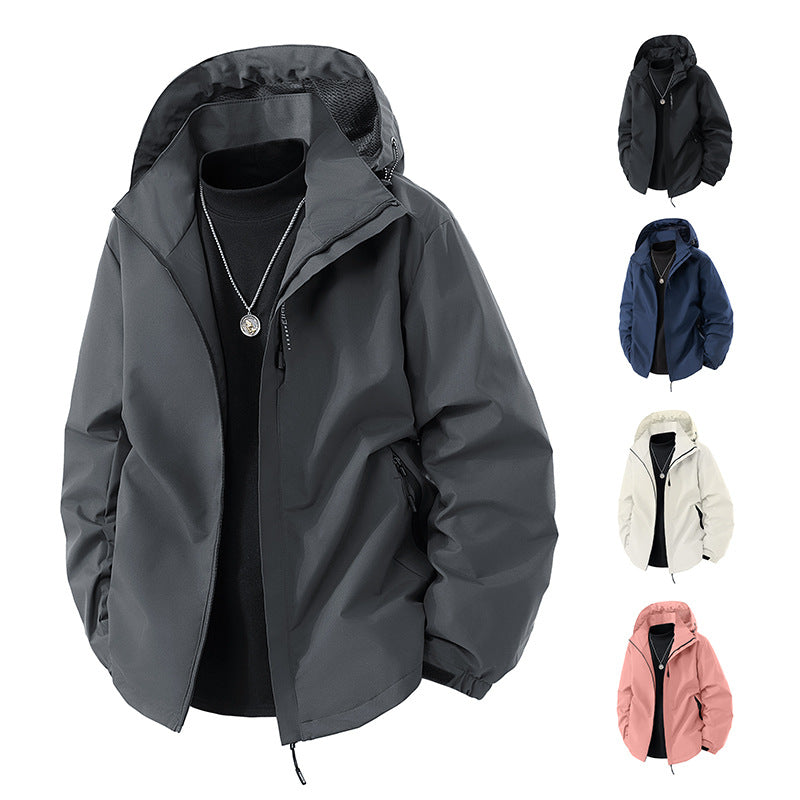 Herren nan leichte wetterfeste Softshelljacke mit verstellbarer Kapuze, winddichter Außenlage und atmungsaktivem Meshfutter Drune