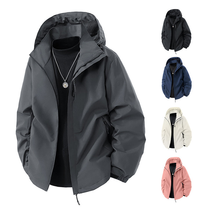 Herren nan leichte wetterfeste Softshelljacke mit verstellbarer Kapuze, winddichter Außenlage und atmungsaktivem Meshfutter Drune