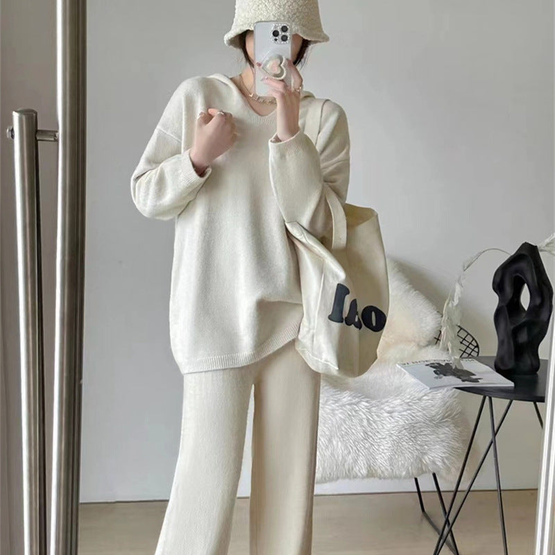 Damen lässiger Strickanzug mit weichem Material und entspannter Passform Drune