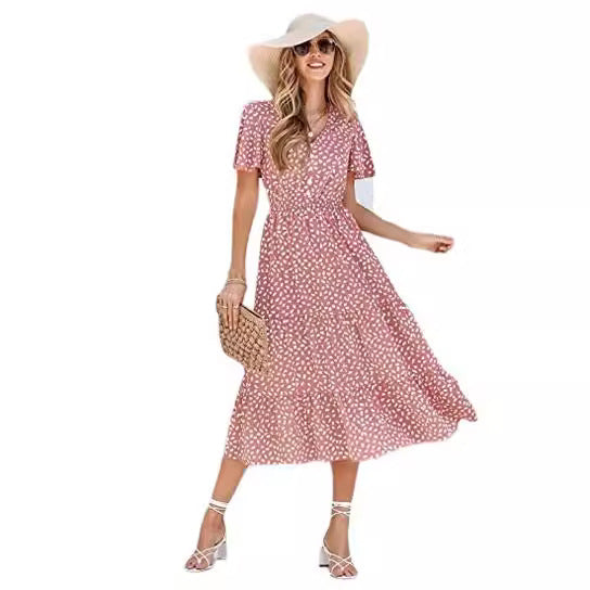 Damen Maxikleid mit lässiger A-Linien-Silhouette und Rüschendetails Drune