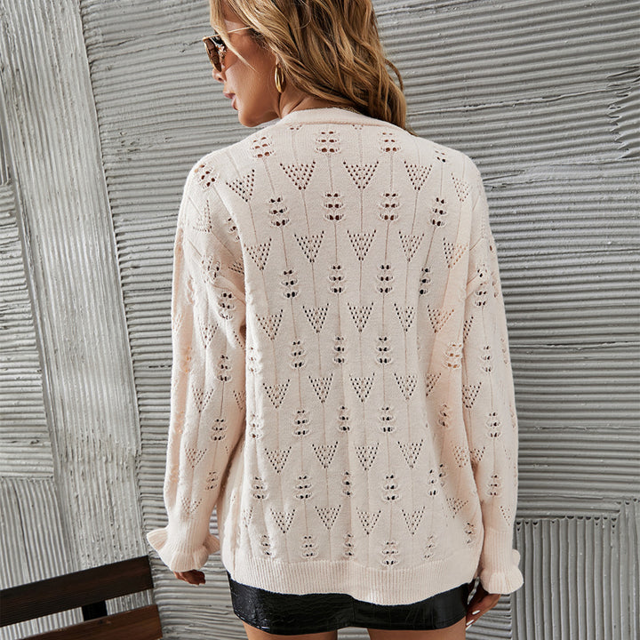 Damen Strickjacke mit Lace-Design und Knopfverschluss Drune