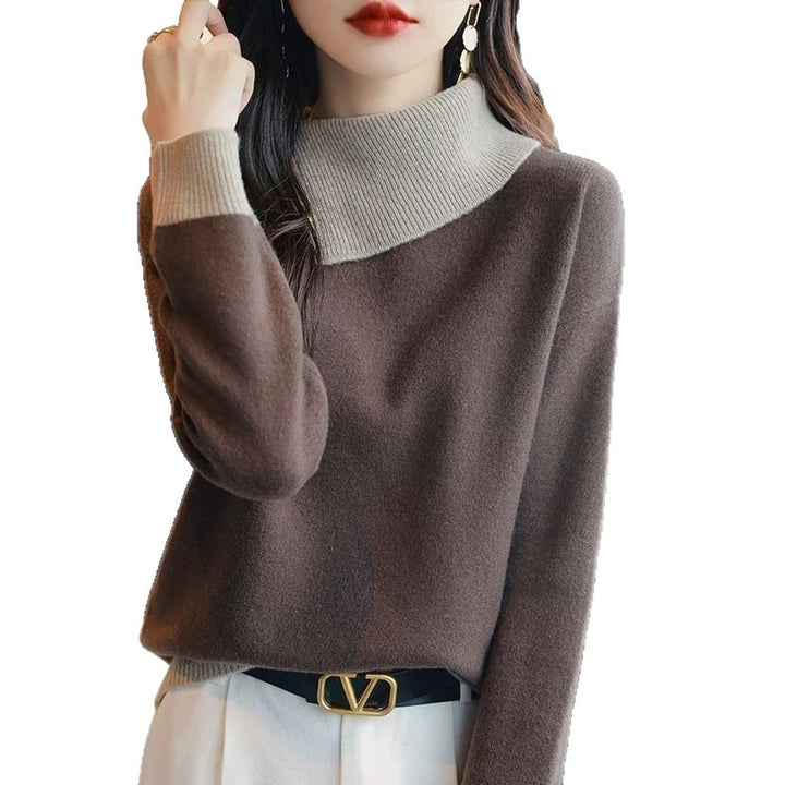 Damen Pullover mit modernem Stehkragen Drune