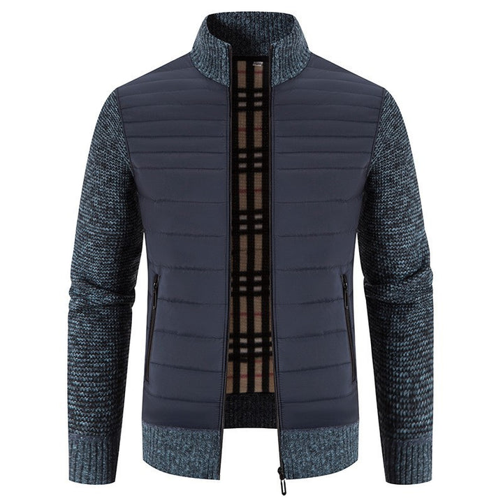 Herren Steppjacke mit modernem Strickärmeln und hohem Kragen Drune