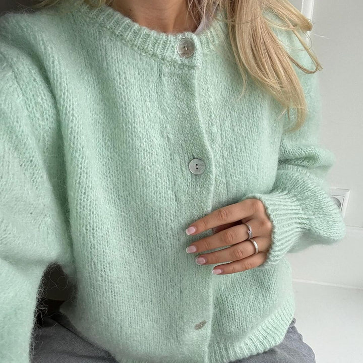 Damen Kuscheliger Strickcardigan mit Knopfdetails Drune