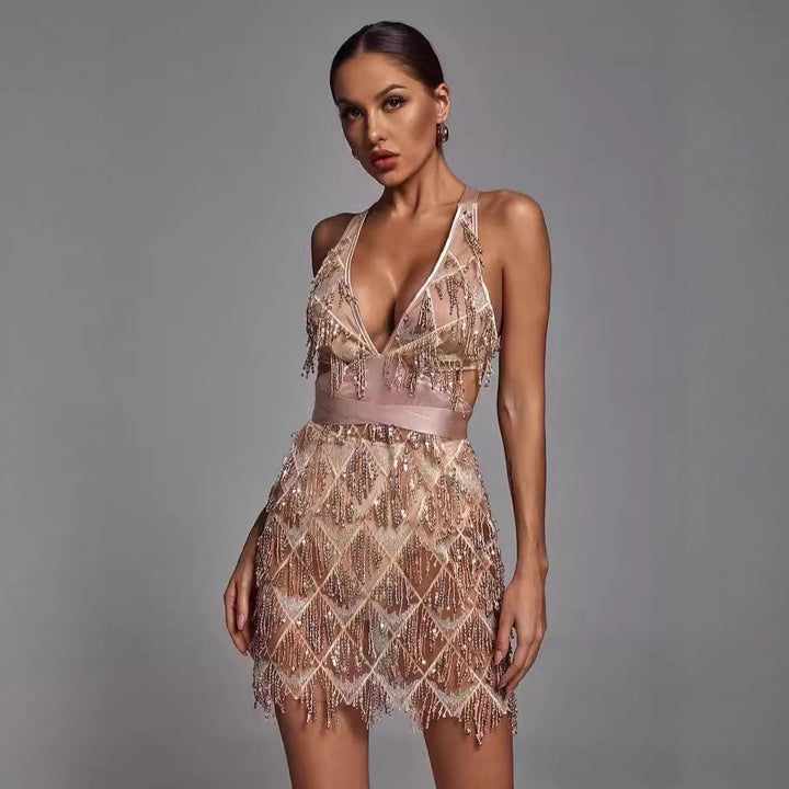 Damen Funktionskleid mit Pailletten Drune