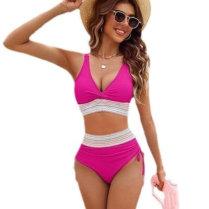 Damen Bikini-Set mit modischem Wickeloberteil und hochgeschnittenen Unterteilen Drune