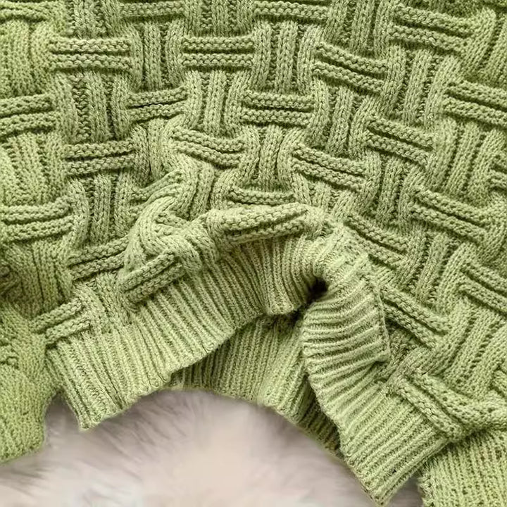Damen Grobstrickpullover mit strukturiertem Muster und weitem Rundhalsausschnitt Drune