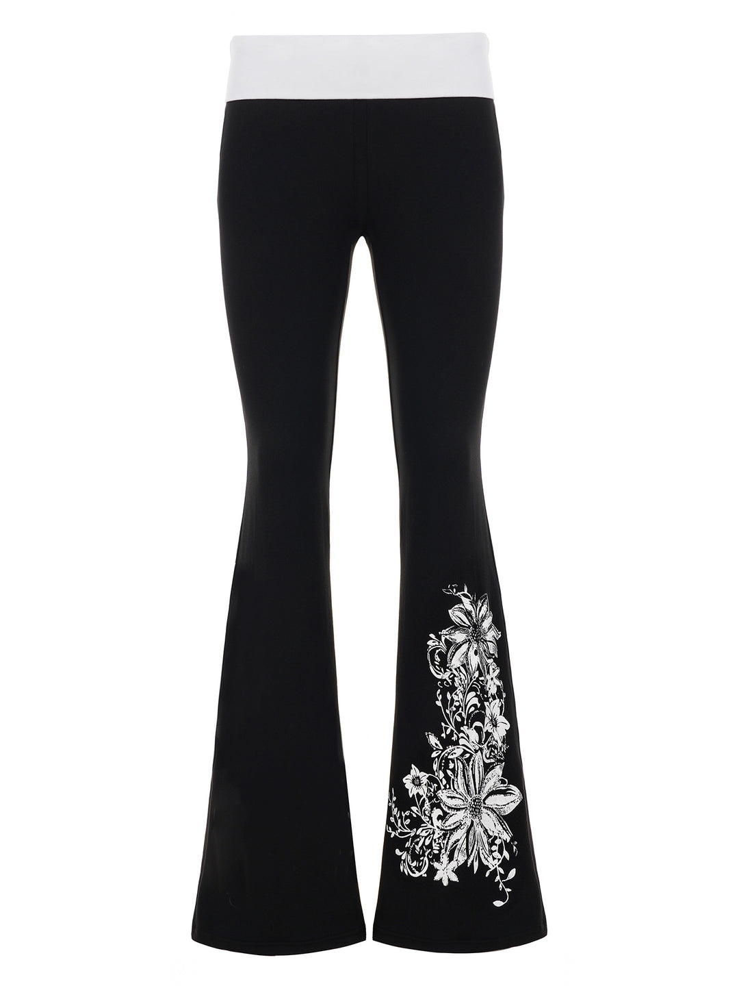 Damen Flared-Leggings mit floralem Druck und Hohem Bund Drune
