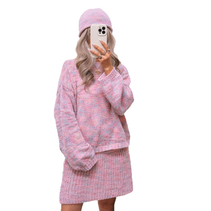 Damen lässiger Strickpullover mit modischem Schnitt und weitem Kragen Drune