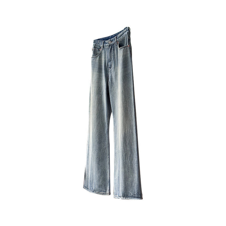 Damen Weit geschnittene Denim-Jeans mit hohem Bund Drune