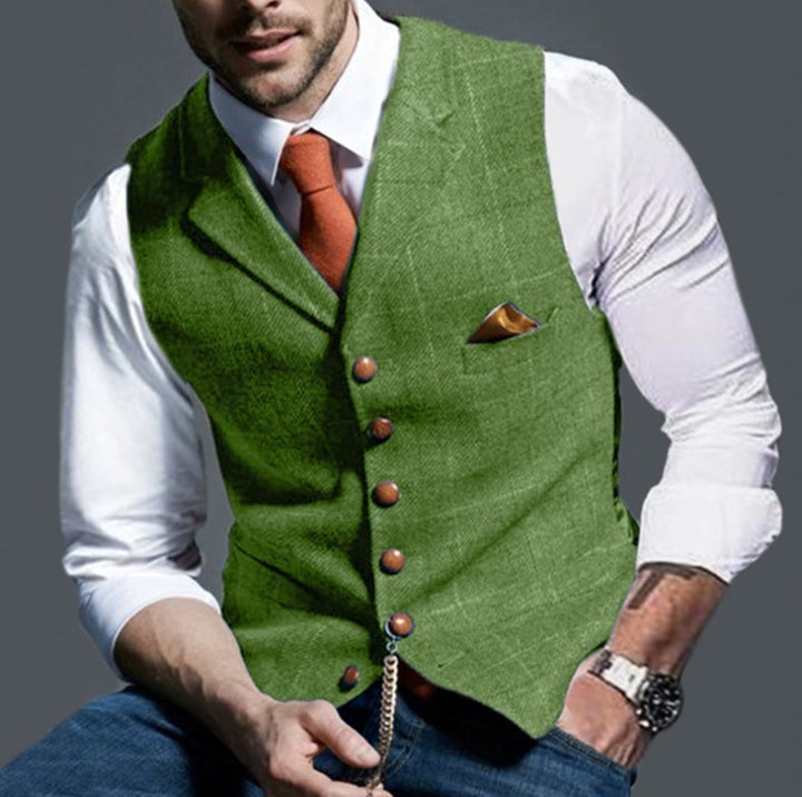 Herren stilvolle elegante Weste mit feinem Stoff Drune