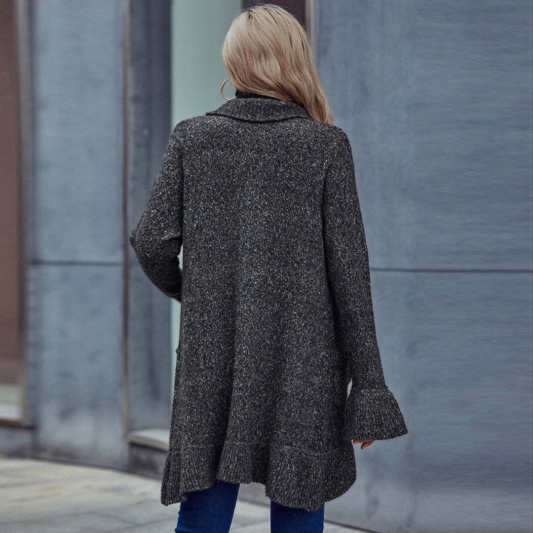 Damen kuscheliger Strickcardigan mit offenem Schnitt und praktischen Taschen Drune