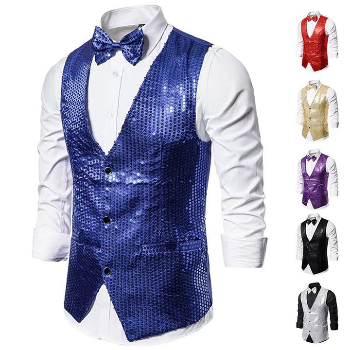 Herren eleganter Anzug mit glitzernden Pailletten und idealem Slim-Fit Drune