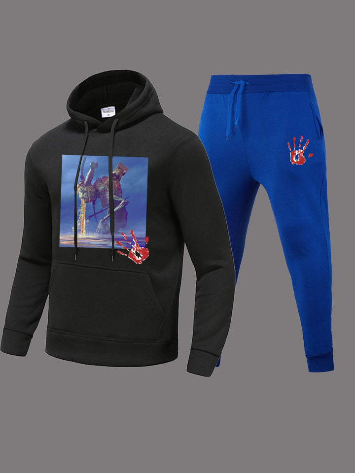 Damen Hoodie und Jogginghose Set mit kreativem Grafikdesign Drune