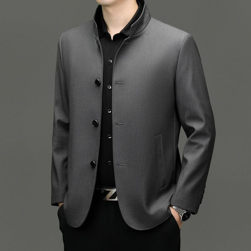 Herren modische Übergangsjacke mit hohem Kragen und elastischen Bündchen Drune