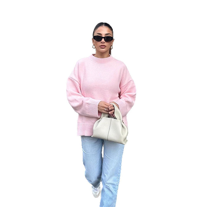 Damen gemütlicher Strickpullover mit weitem Schnitt Drune