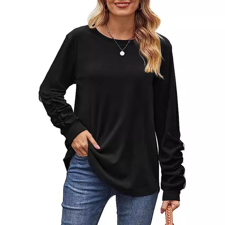 Damen lässiges Langarmshirt aus weichem Baumwollmix Drune