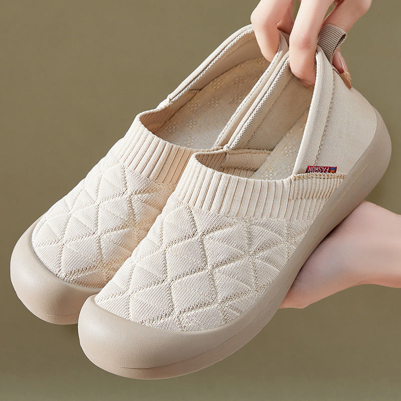Damen nan gesteppter Komfort-Slipper mit elastischem Sockenkragen und rutschfester Leichtlaufsohle Drune