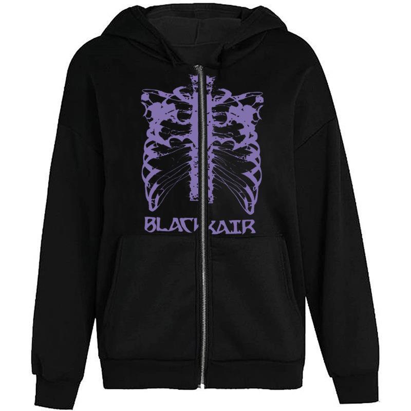 Damen Kapuzenjacke mit innovativem Skelett-Design Drune