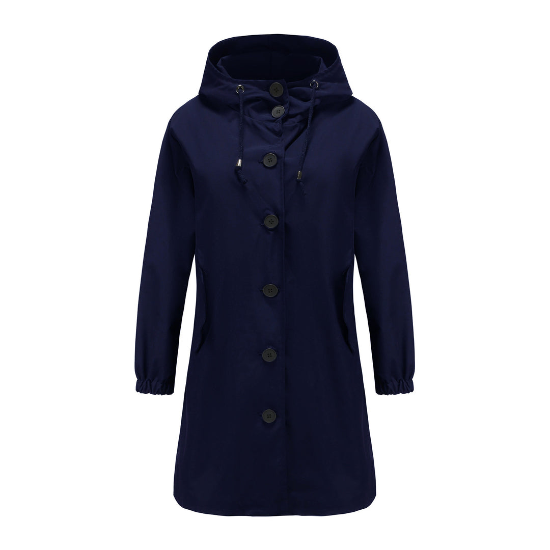 Damen modische Übergangsjacke mit verstellbarer Kapuze und praktischen Taschen Drune