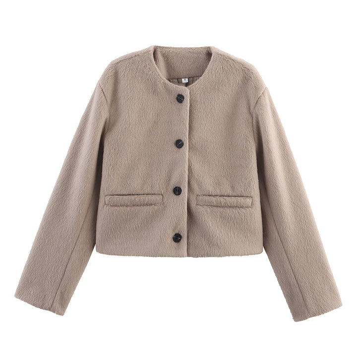 Damen kuschelige, klassische Kurzjacke Drune