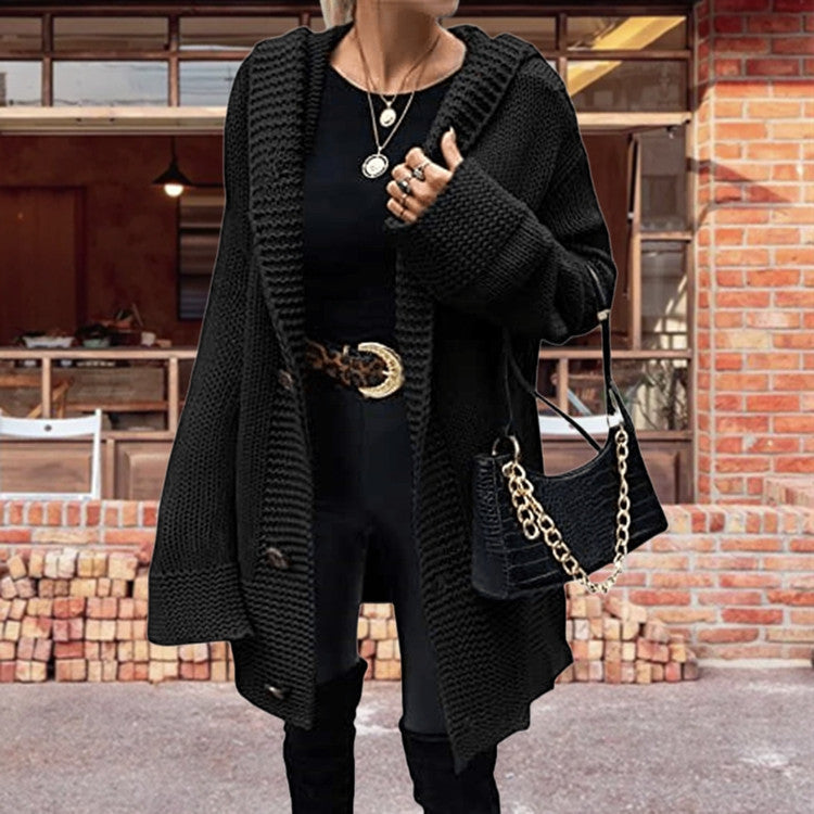 Damen Grober Strickcardigan mit weitem Schnitt und tiefen Taschen Drune