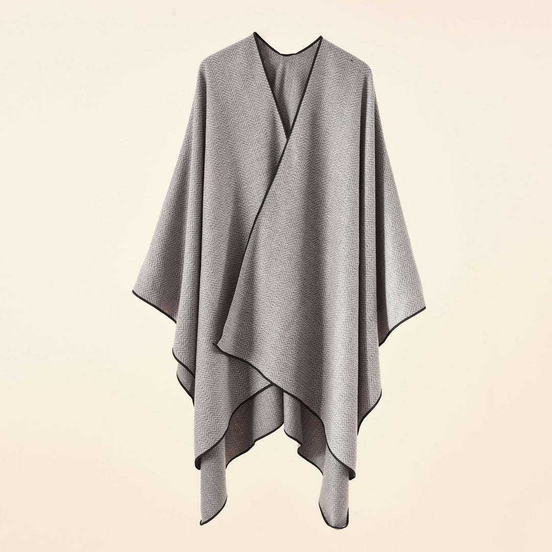 Damen elegante Wickeljacke aus hochwertigem Gewebe mit modernem Herringbone-Muster Drune