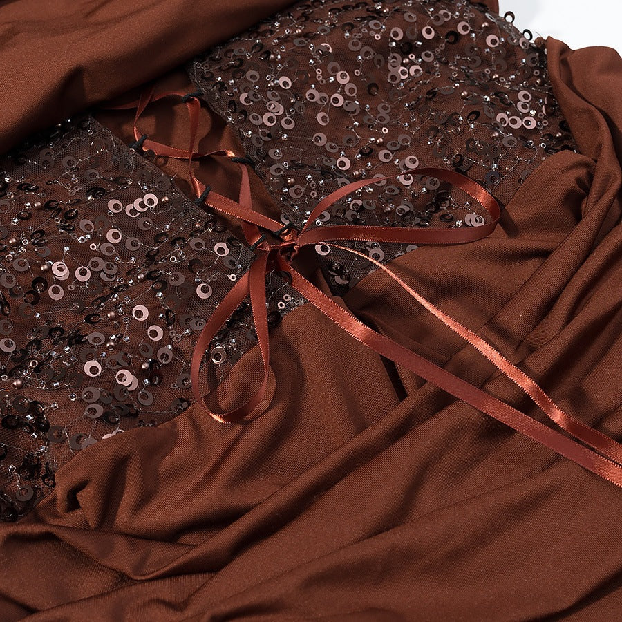 Damen Langärmliges Wickelkleid mit raffiniertem Drapé Drune