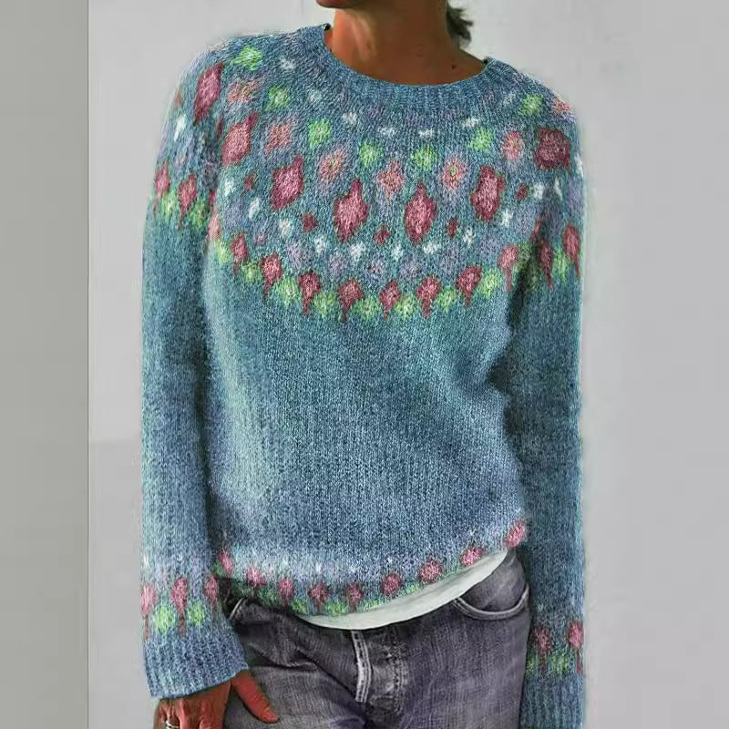 Damen Strickpullover mit lebhaftem Muster und komfortablem Schnitt Drune