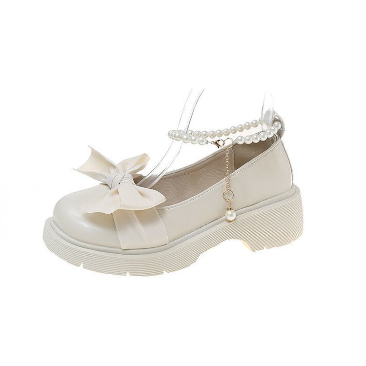 Damen Elegante Plateauschuhe mit dekorativem Schleifendetail Drune